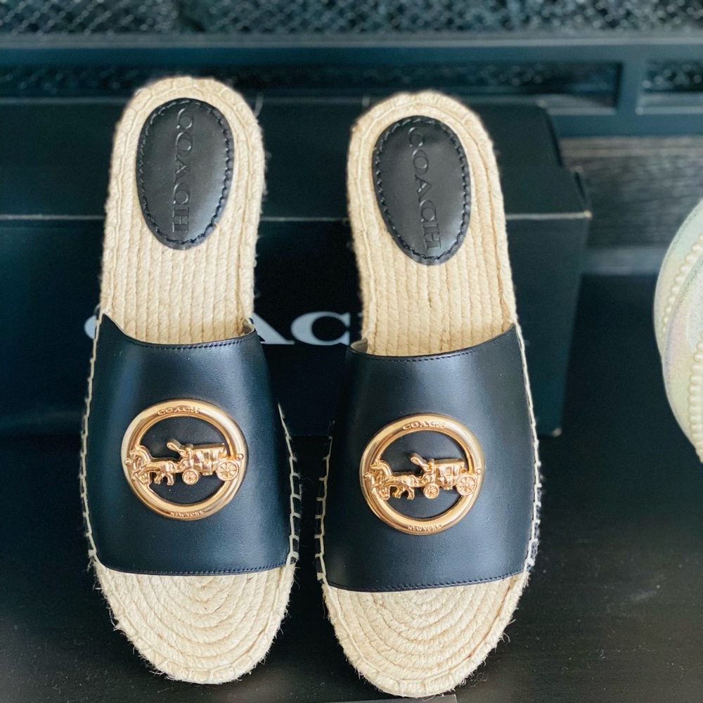 Brand NEW Corey Leather Espad Black Coach Slip On
